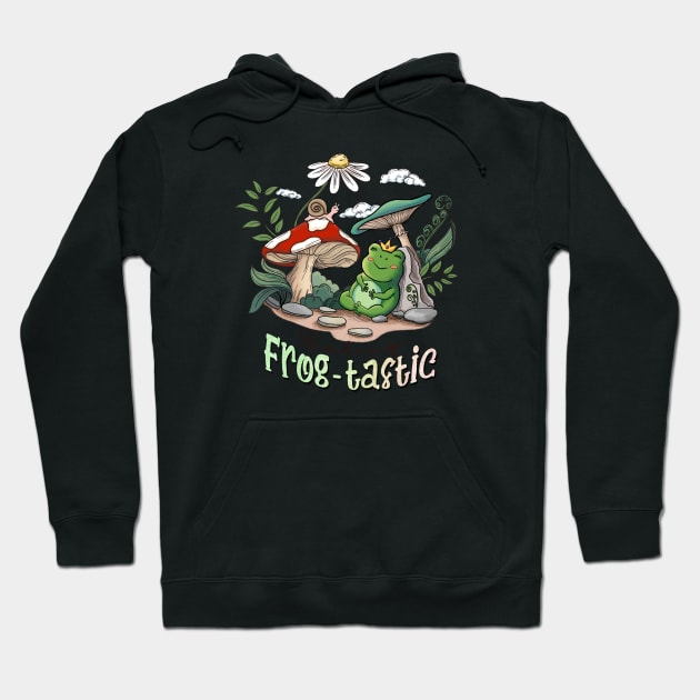 Frog-Tastic Adventure - Playful Frog Themed Design Hoodie by woosmo